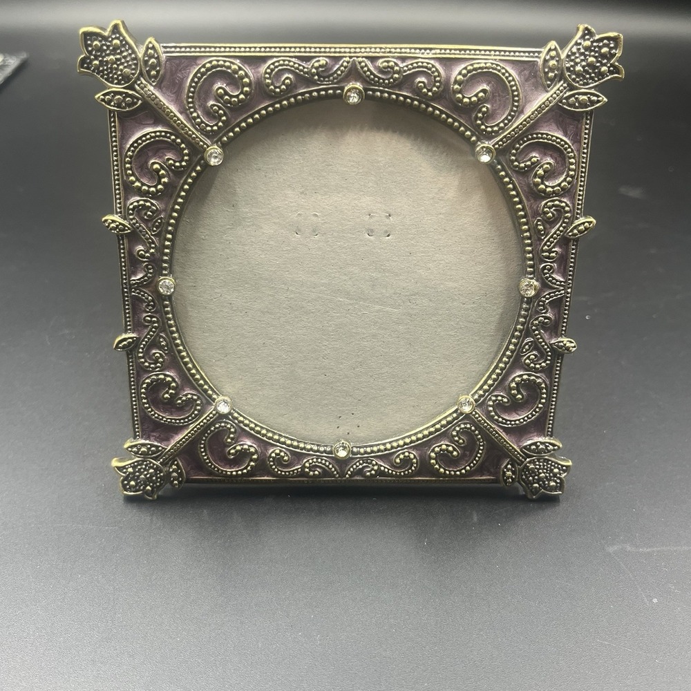 Lazuli Vintage 4x4 Frame Lavender‎ Enamel and Crystals - Picture 2 of 7
